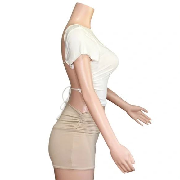 ARE YOU AM I Calla Shorts, Nude, Small